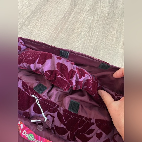 DESIGUAL Youth Designer Purple & Maroon Ombre Jacket Belted Hooded Trench 13/14 - Picture 9 of 15